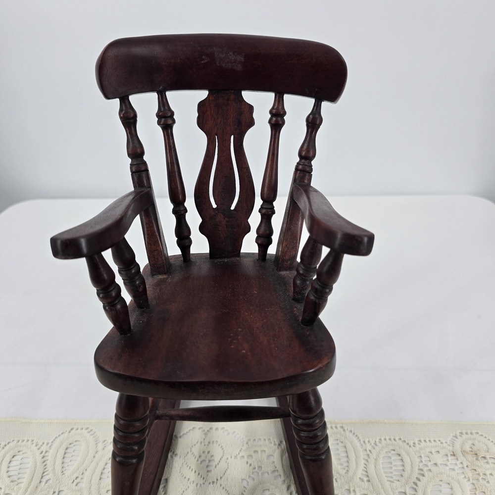 Vintage Salesman Sample Rocking Chair Wooden Small Doll Size